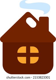 Winter cabin, illustration, vector on a white background.