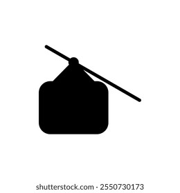 Winter cable car icon, winter theme vector illustration in trendy style, editable graphic resources for many purposes.