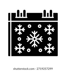 Winterkalender Datum, Vektorgrafik, Symbol für durchgezogene Stile