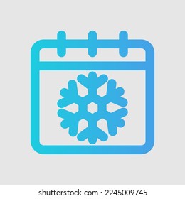 Winterkalender-Symbol im Farbverlauf-Stil, für Website-Mobile-App-Präsentation verwenden