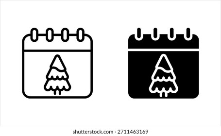 Conjunto de iconos de calendario de invierno, uso para la presentación del App móvil de Sitio web, Ilustración vectorial sobre fondo blanco