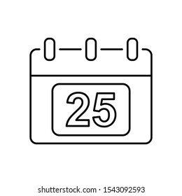 Winter calendar icon. Simple line, outline vector of Christmas icons for ui and ux, website or mobile application