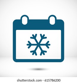 winter calendar icon stock vector illustration flat design