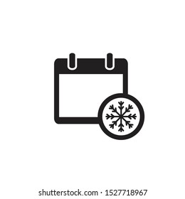 Winter Calendar Icon Vector Illustration