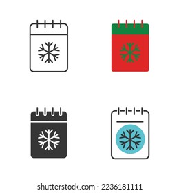 winter calendar vector icon festival season