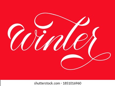 Winter calligraphy lettering for posters, postcards, posters and decoration. Vector illustration