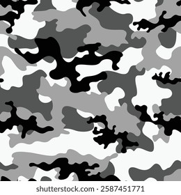 
winter camouflage gray background, modern classic military pattern, repeat texture, fashion print design