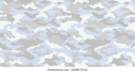 Winter camouflage military pattern. Camouflage texture seamless pattern.