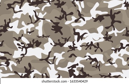 Winter camouflage seamless pattern. Abstract military background. Seamless camouflage texture. Vector illustration