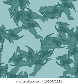 Winter camouflage of various shades of blue and green colors. It is a colorful seamless pattern that can be used as a camo print for clothing and background and backdrop or computer wallpaper