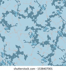 Winter camouflage of various shades of grey and blue colors. It is a colorful seamless pattern that can be used as a camo print for clothing and background and backdrop or computer wallpaper
