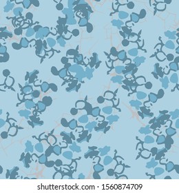 Winter camouflage of various shades of grey and blue colors. It is a colorful seamless pattern that can be used as a camo print for clothing and background and backdrop or computer wallpaper