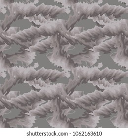 Winter camouflage, vector pattern. Classic urban style, masking camo repeat print. Grey and beige colors winter ice camoflage texture. Wallpaper, backdrop, cover etc.