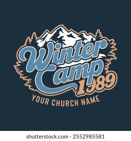 Winter camp 1989. Winter t shirt design vector. winter weather. typography t shirt design.