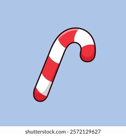 Winter Candy Cartoon Vector Icon Illustration. Food Object Icon Concept Isolated Premium Vector. Flat Cartoon Style