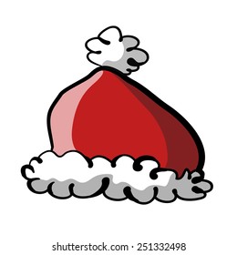 Winter cap. A children's sketch. Color image.