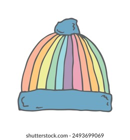 Accesorios de invierno dibujados a mano Elemento de diseño único para tarjeta, impresión, diseño, decoración