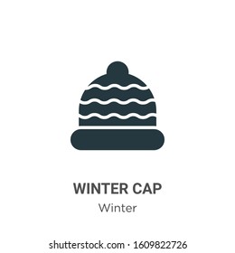 Winter cap glyph icon vector on white background. Flat vector winter cap icon symbol sign from modern winter collection for mobile concept and web apps design.