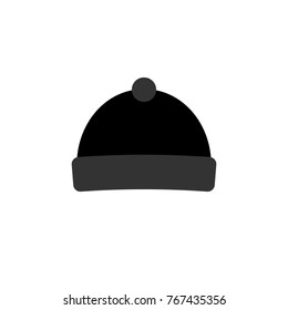 Winter cap icon, Christmas symbol, flat design template, vector illustration