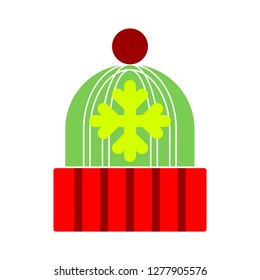 winter cap icon - winter hat isolated, fashion hat illustration - head hat Vector