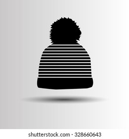 winter cap illustration hat vector fashion warm accessory knit clothing icon object