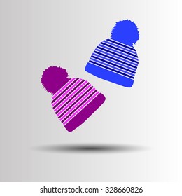 winter cap illustration hat vector fashion warm accessory knit clothing icon object