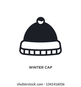 winter cap isolated icon. simple element illustration from winter concept icons. winter cap editable logo sign symbol design on white background. can be use for web and mobile