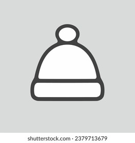 Icono de la línea de tope de invierno en un fondo. Ilustración vectorial.