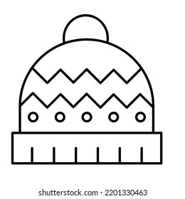 Winter cap Line Vector Icon easily modified

