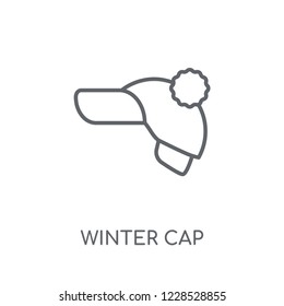 winter cap linear icon. Modern outline winter cap logo concept on white background from Winter collection. Suitable for use on web apps, mobile apps and print media.