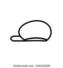 Winter cap simple black icon on white background. Isolated flat outline object for web design.