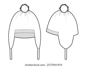 Winter cap sketch, warm fashion accessory