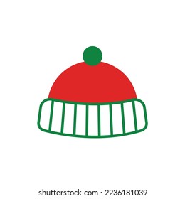 winter cap vector icon warm wear for festival cold season