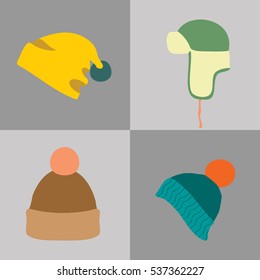 Winter caps vector 