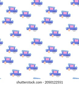 winter car seamless pattern line