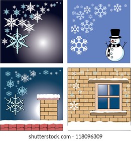 Winter card and background template vector