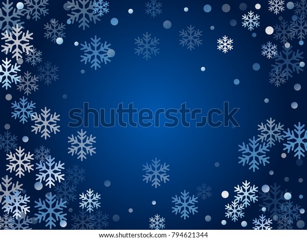 Winter Card Border Snow Flakes Falling Stock Vector (Royalty Free ...