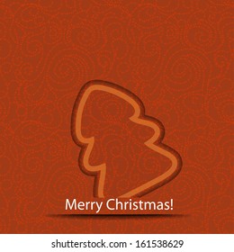 winter card with christmas tree