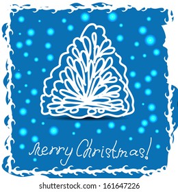 winter card with christmas tree. Eps 10 vector illustration
