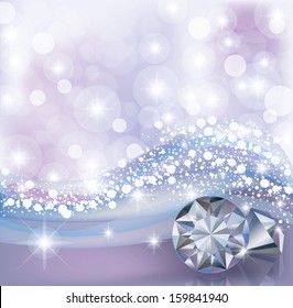Winter card with diamonds, vector illustration