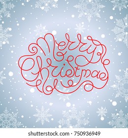 Winter card Happy New Year, banner blue color isolated on the frosty background with snow and snowflakes. Vector illustration, EPS 10