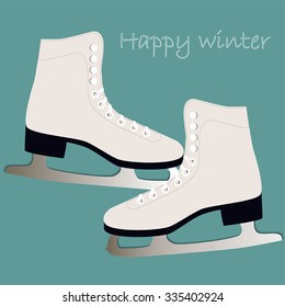Winter card with ice skates