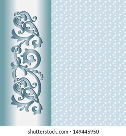 winter card with lace pattern and copy space. Vector, EPS 10
