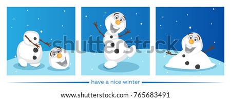 
Winter card "life of a merry snowman"