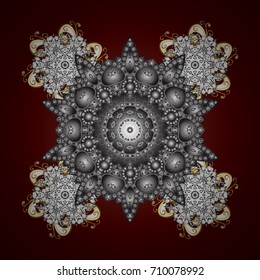Winter card Merry Christmas, New Year and Happy Holiday vector illustration. Christmas card with red snowflakes on red background. Snowflakes background.