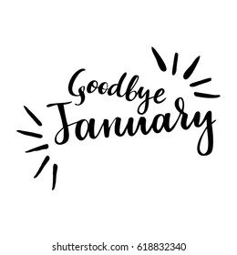 Winter Card Phrase Goodbye January Vector Stock Vector (Royalty Free ...