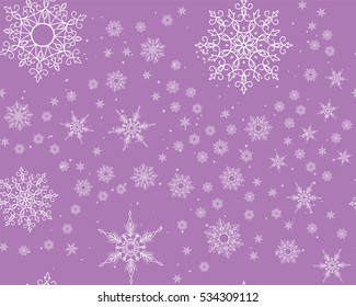 Winter card snowflake pattern. Winter frosty background. Christmas. Snowfall. Snowstorm. New Year. Weather. Vector paper illustration.