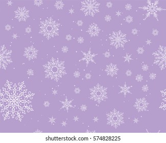 Winter card snowflake pattern. Winter frosty background. Christmas. Snowfall. Snowstorm. New Year. Weather. Vector paper illustration.