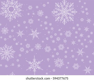 Winter card snowflake pattern. Winter frosty background. Christmas. Snowfall. Snowstorm. New Year. Weather. Vector paper illustration.