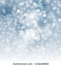 Winter card with snowflakes. Vector illustration. Holiday christmas backdrop